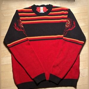 Diesel Red and Black Crewneck Sweater